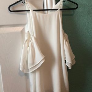 White open shoulder blouse